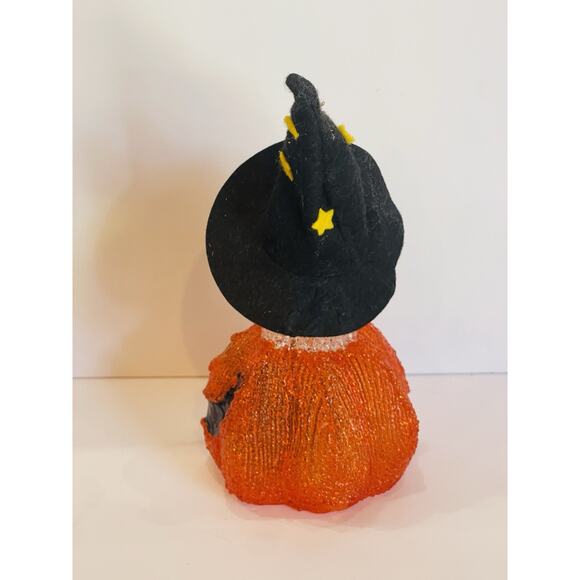 Halloween Ghost Pumpkin Light Up Melted Plastic Beads Felt Hat | Vintage | Rare - Picture 4 of 7